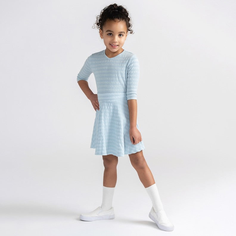 3/4 SLEEVES RIBBED TEXTURED TSHIRT