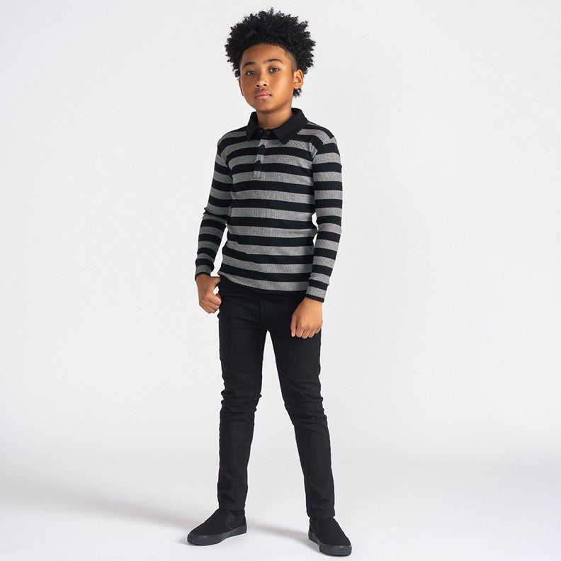 RIBBED STRIPE POLO