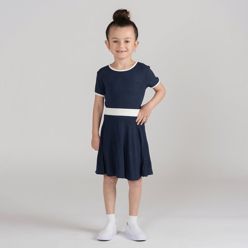 SHORT SLEEVES RIBBED TRIM TSHIRT