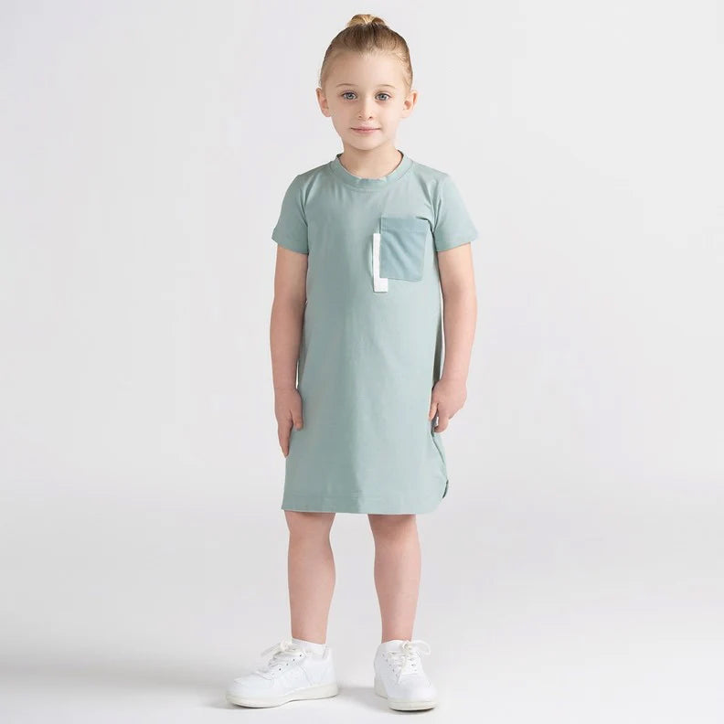 SHORT SLEEVES ROUNDED EDGE DRESS