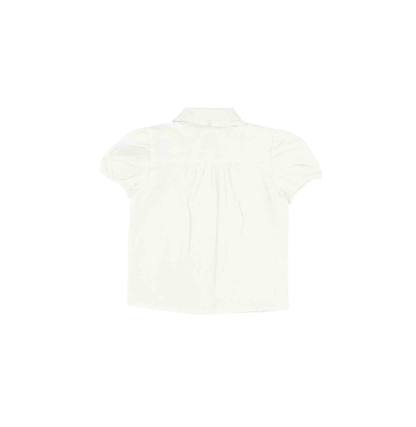 SHORT SLEEVES RUFFLE COLLAR BLOUSE