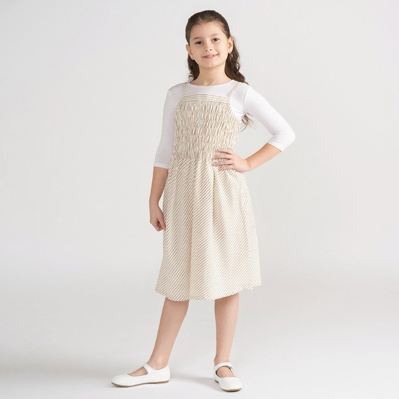 SMOCKED STRIPED JUMPER