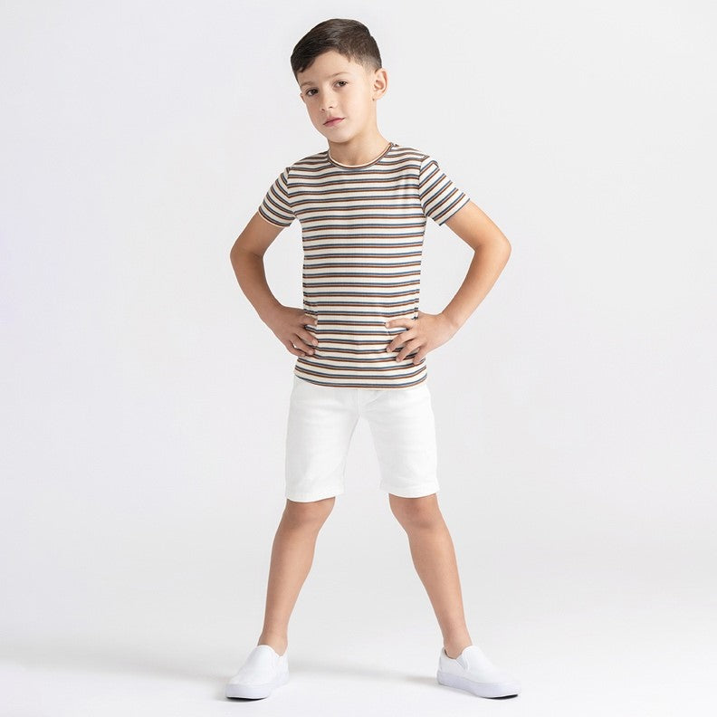 SHORT SLEEVES DOUBLE STRIPE TSHIRT