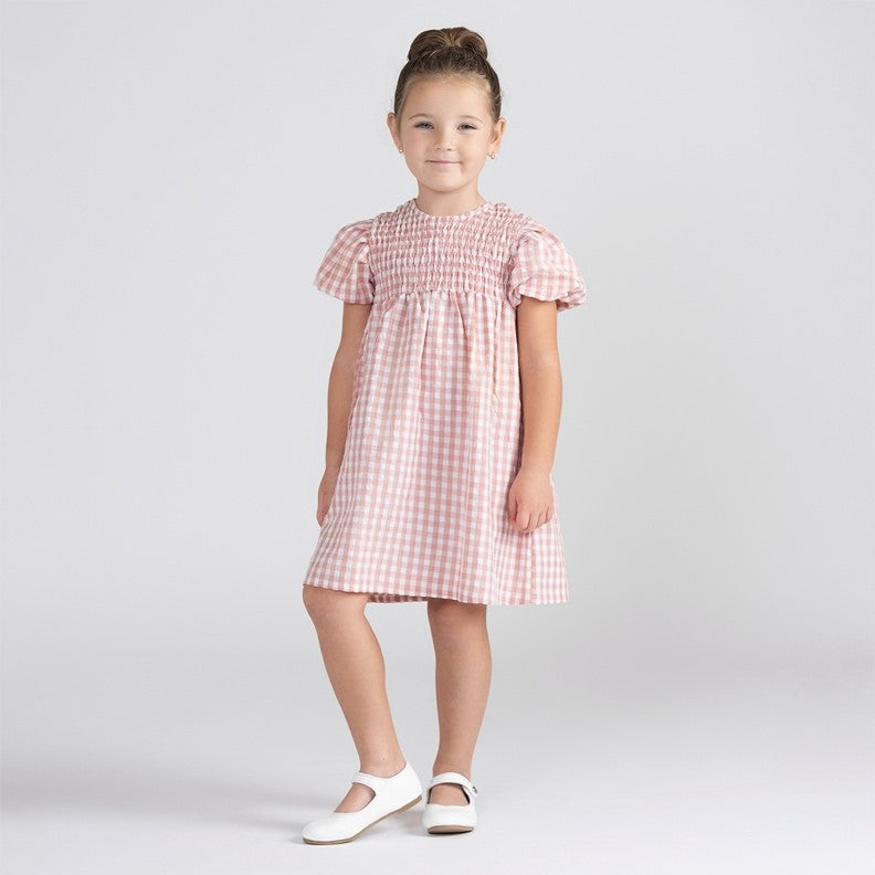 SHORT SLEEVES GINGHAM DRESS
