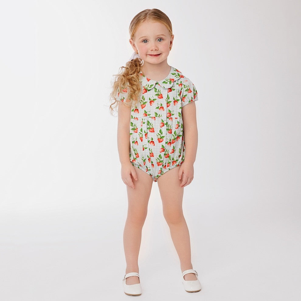 STRAWBERRY GINGHAM ROMPER