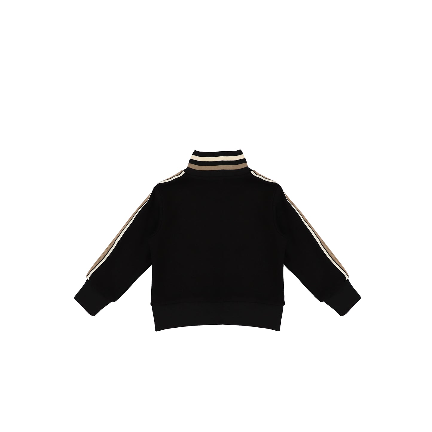 STRIPED SLEEVE ZIP TOP