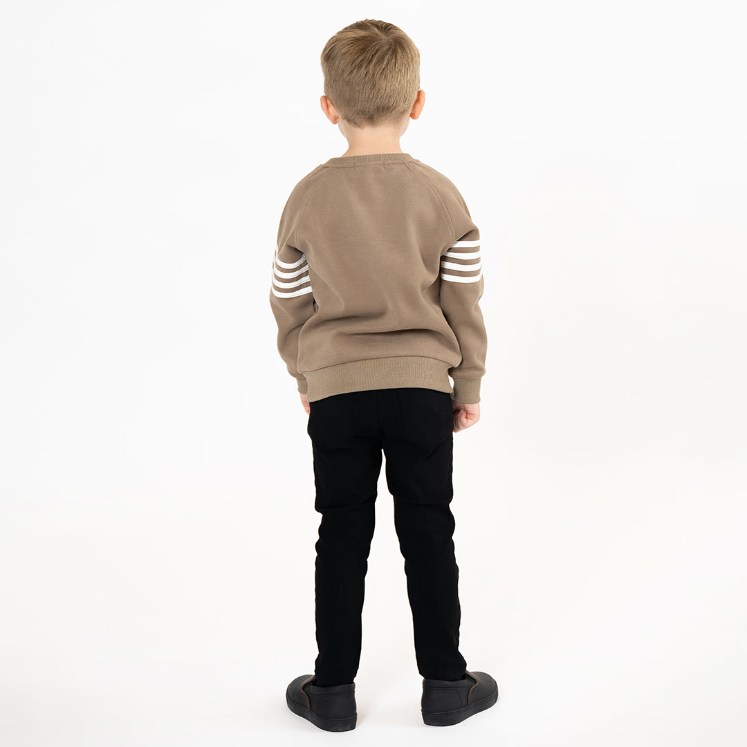 STRIPE SLEEVE SWEATSHIRT