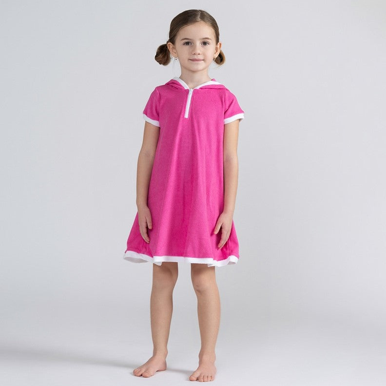 SHORT SLEEVES TERRY TRIM DRESS