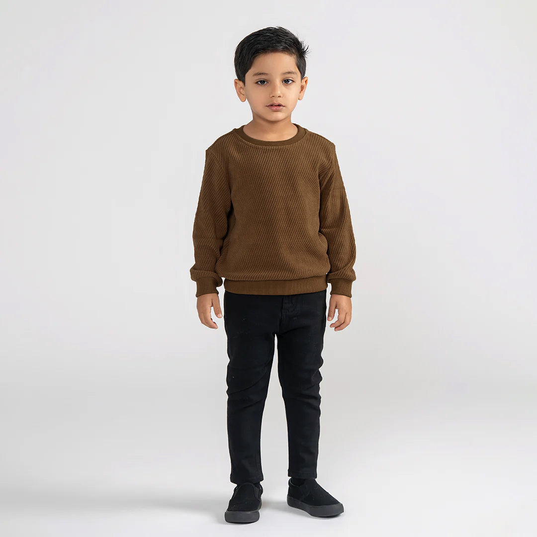 TEXTURED LINE SWEATSHIRT