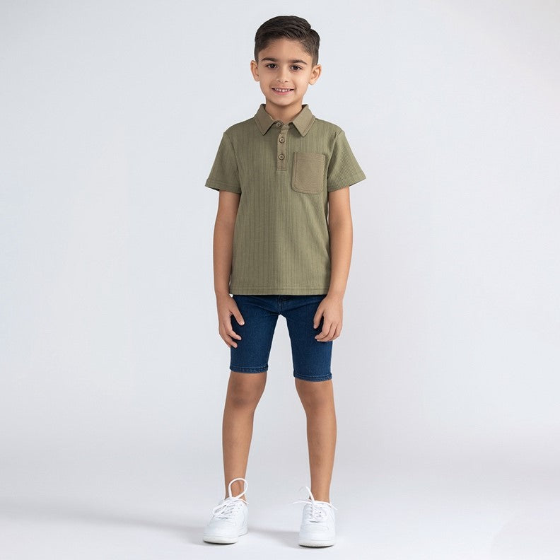 TEXTURED POCKET POLO