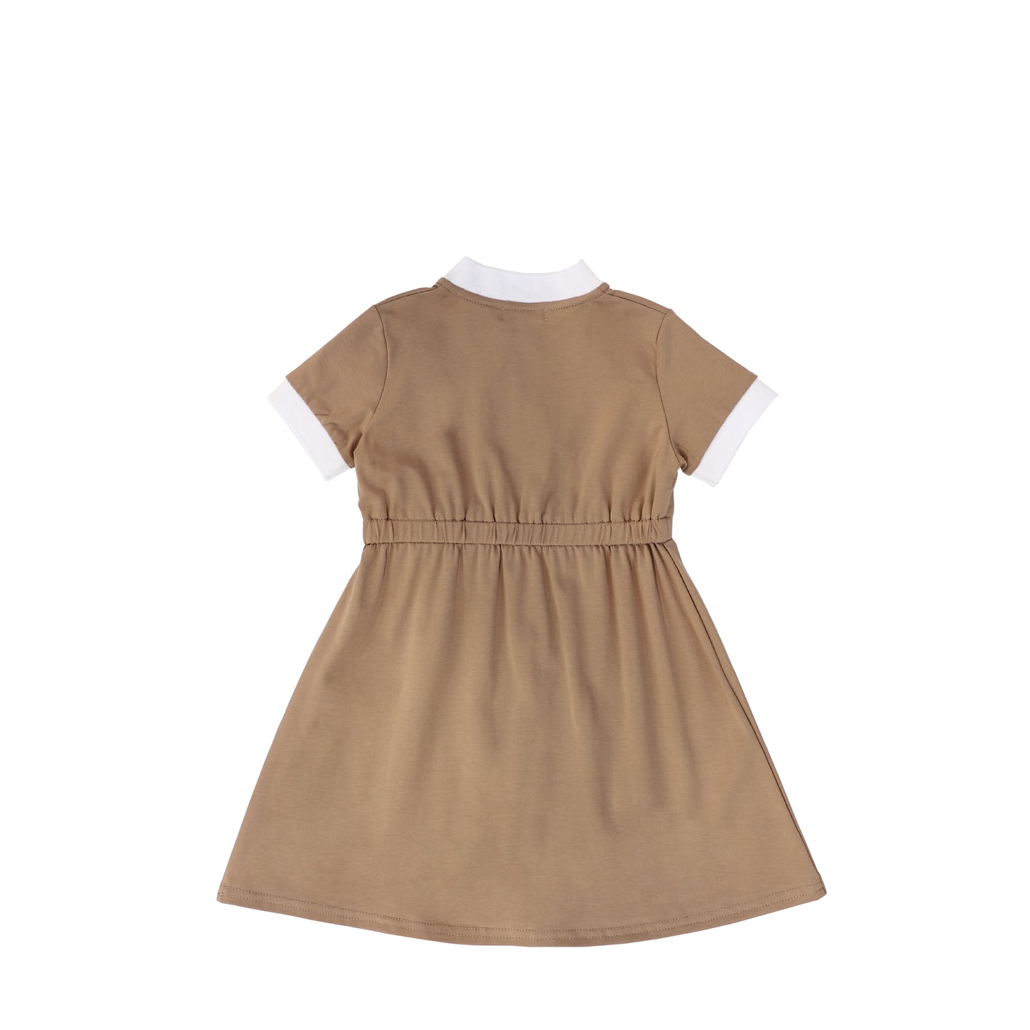 SHORT SLEEVES TRIM ZIP DRESS
