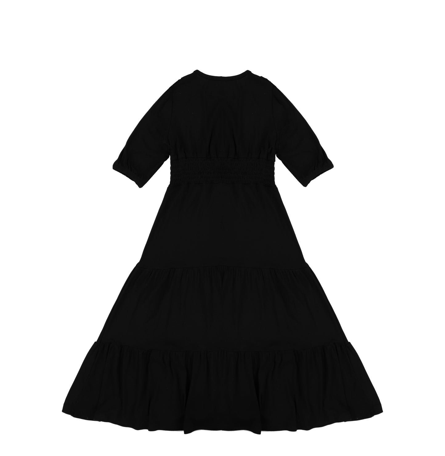 3/4 SLEEVES WAISTED MAXI DRESS