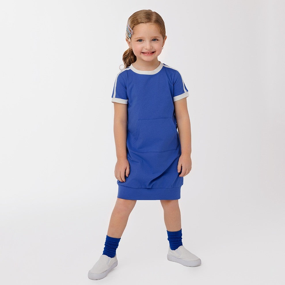 SHORT SLEEVES VARSITY STRIPE DRESS