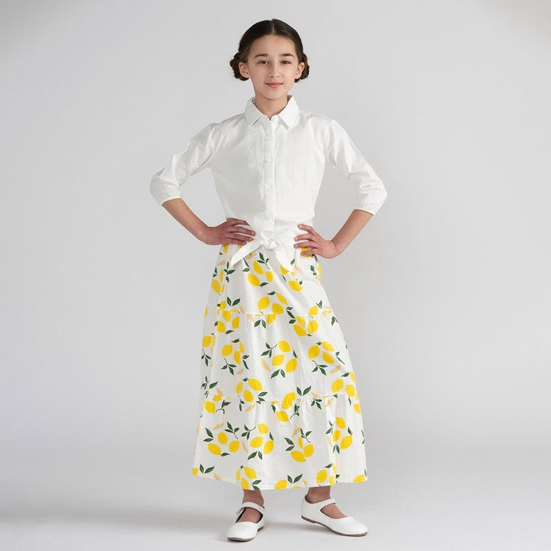 3/4 SLEEVES TIE BLOUSE