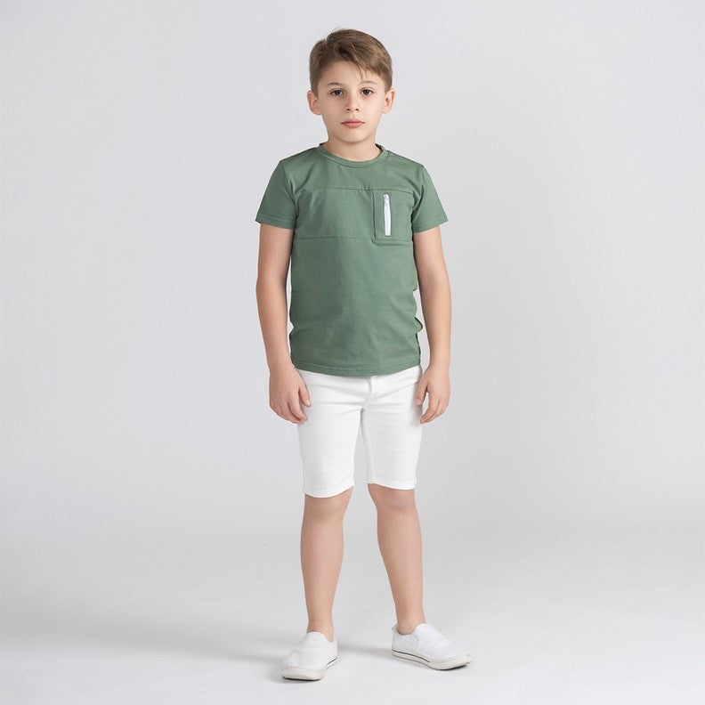 SHORT SLEEVES ZIPPER TEE