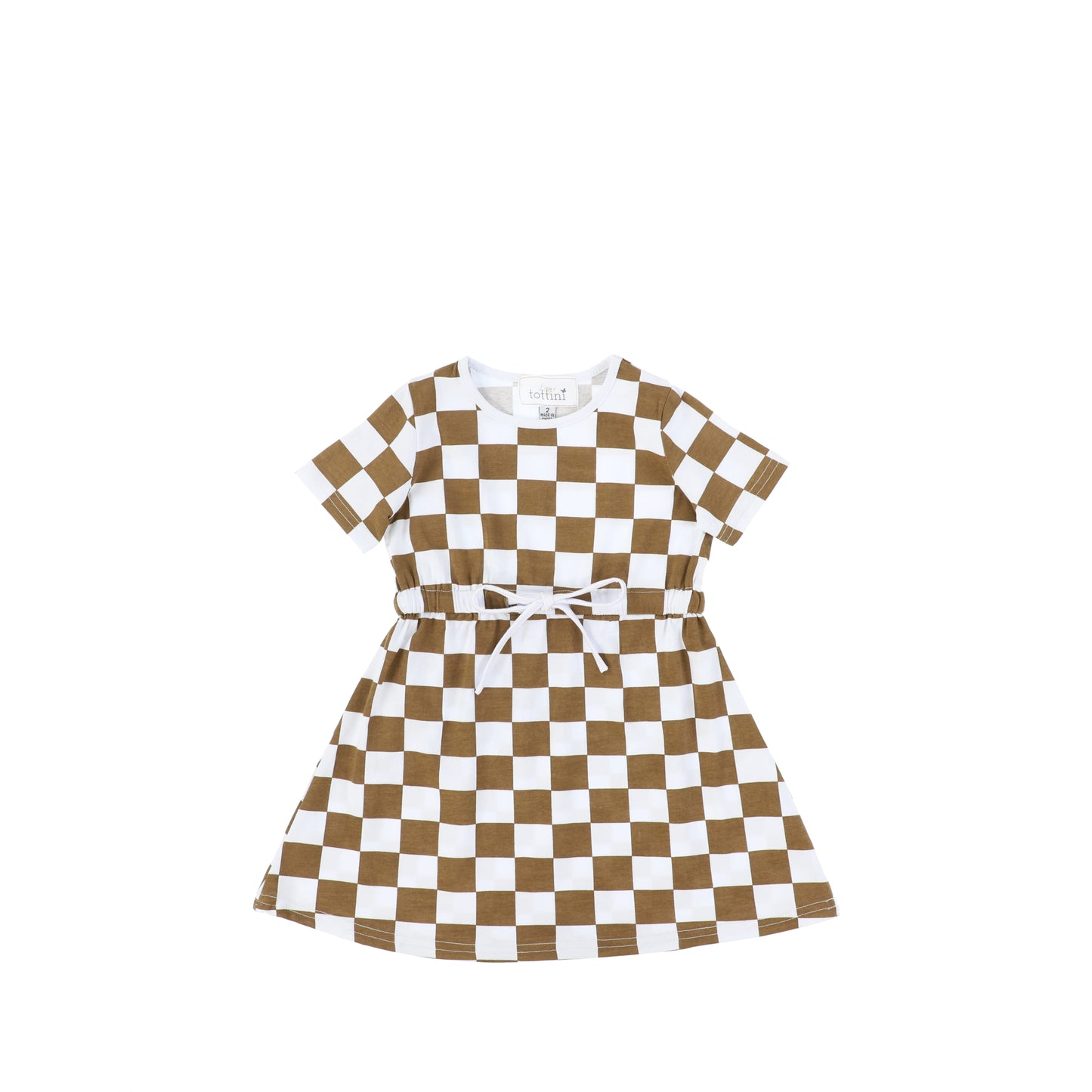 SHORT SLEEVES CHECKED DRESS