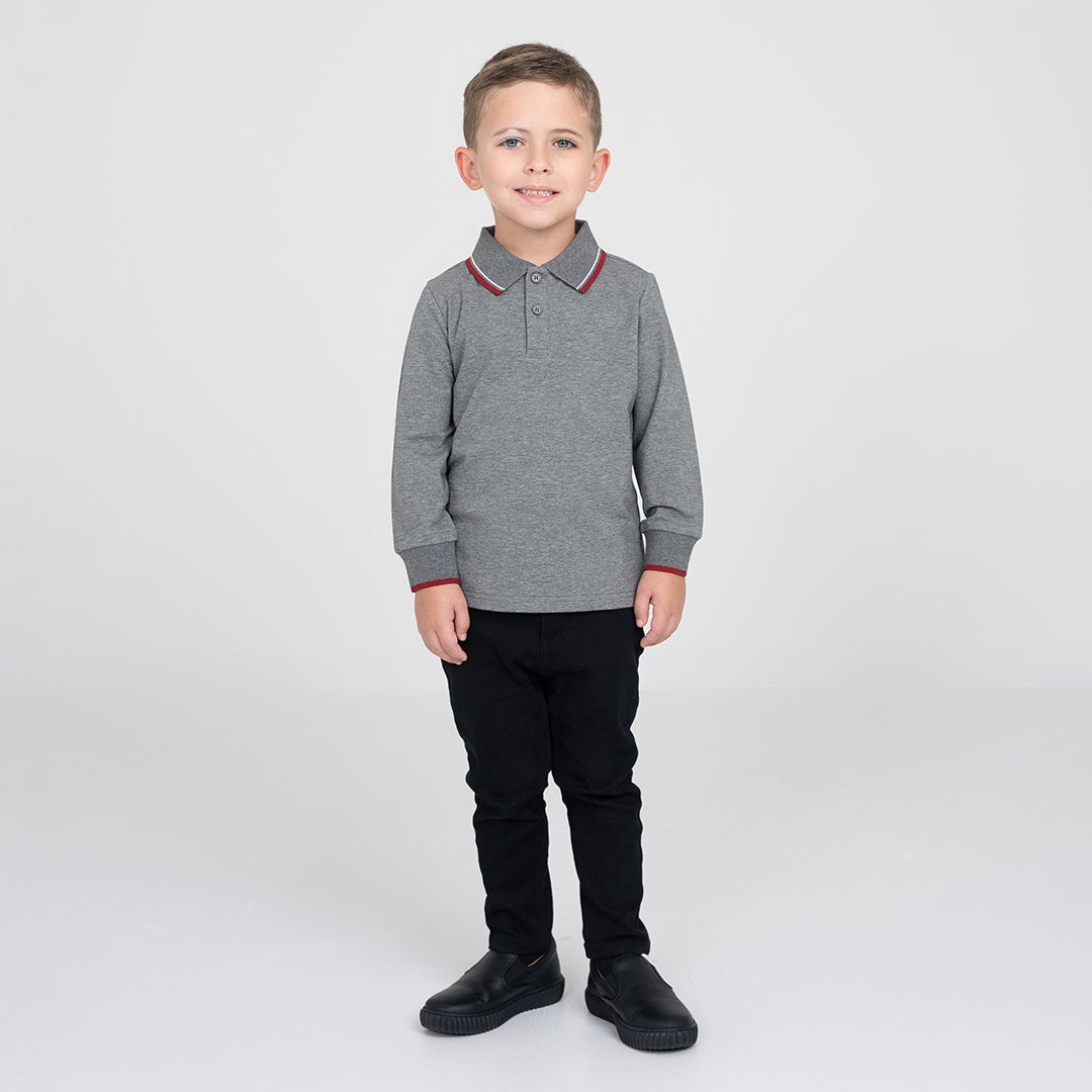 PIQUE STRIPE COLLAR POLO