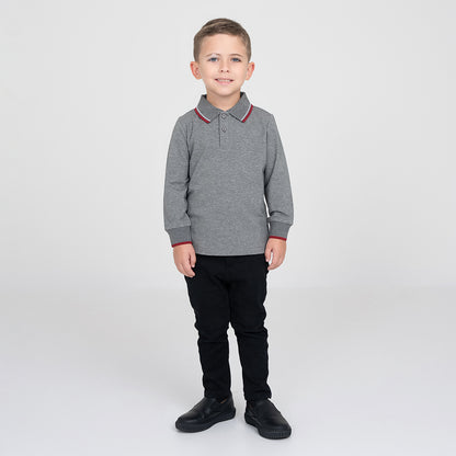 PIQUE STRIPE COLLAR POLO