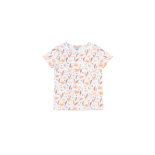SHORT SLEEVES ABSTRACT FLORAL TEE