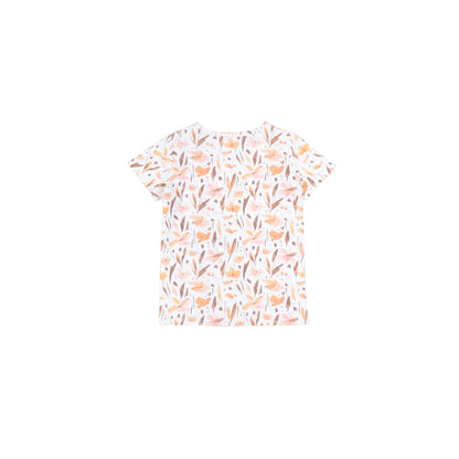 SHORT SLEEVES ABSTRACT FLORAL TEE