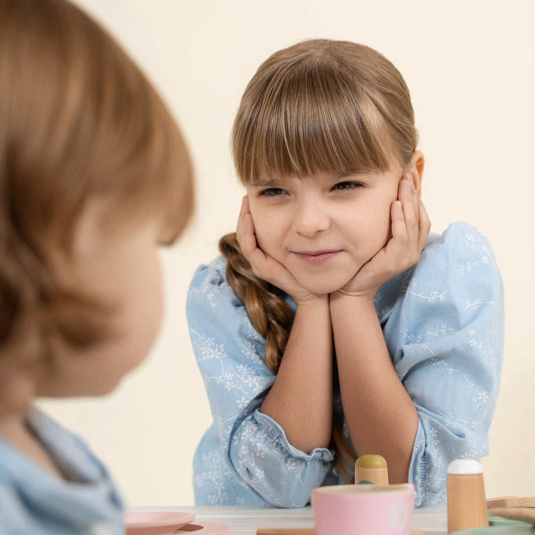 3/4 SLEEVES BLUE FLORAL DRESS