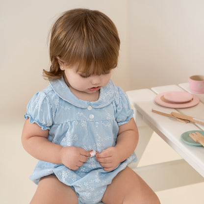 BLUE FLORAL ROMPER