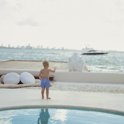 BLUE STRIPE SWIM SHORTS