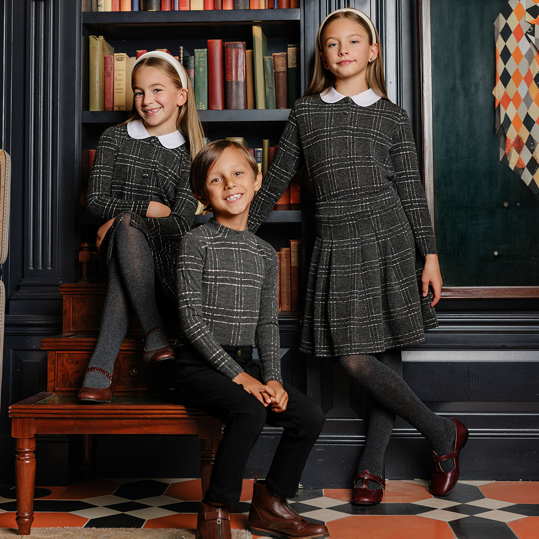 BRUSHED PLAID MOCK NECK