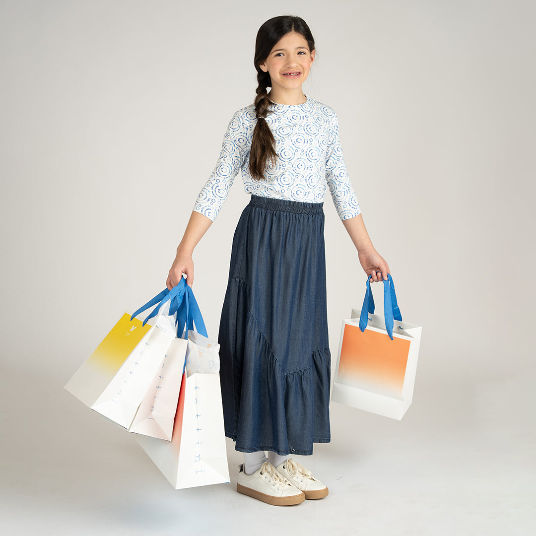 DENIM TENCEL MAXI SKIRT