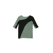 Load image into Gallery viewer, 3/4 SLEEVES COLORBLOCK RIBBED TEE