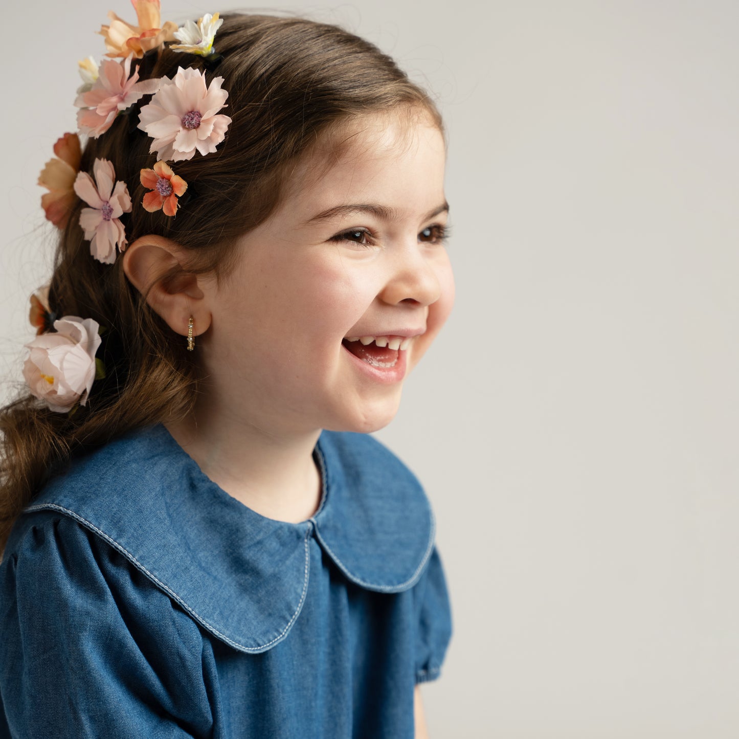 SHORT SLEEVES CHAMBRAY COLLAR DRESS