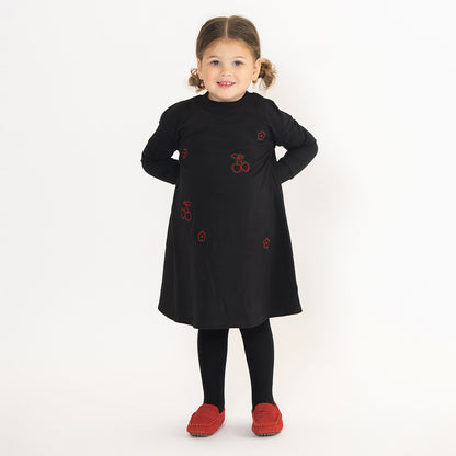 CHERRY APPLIQUE DRESS