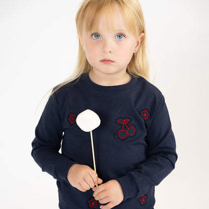 CHERRY APPLIQUE SWEATSHIRT