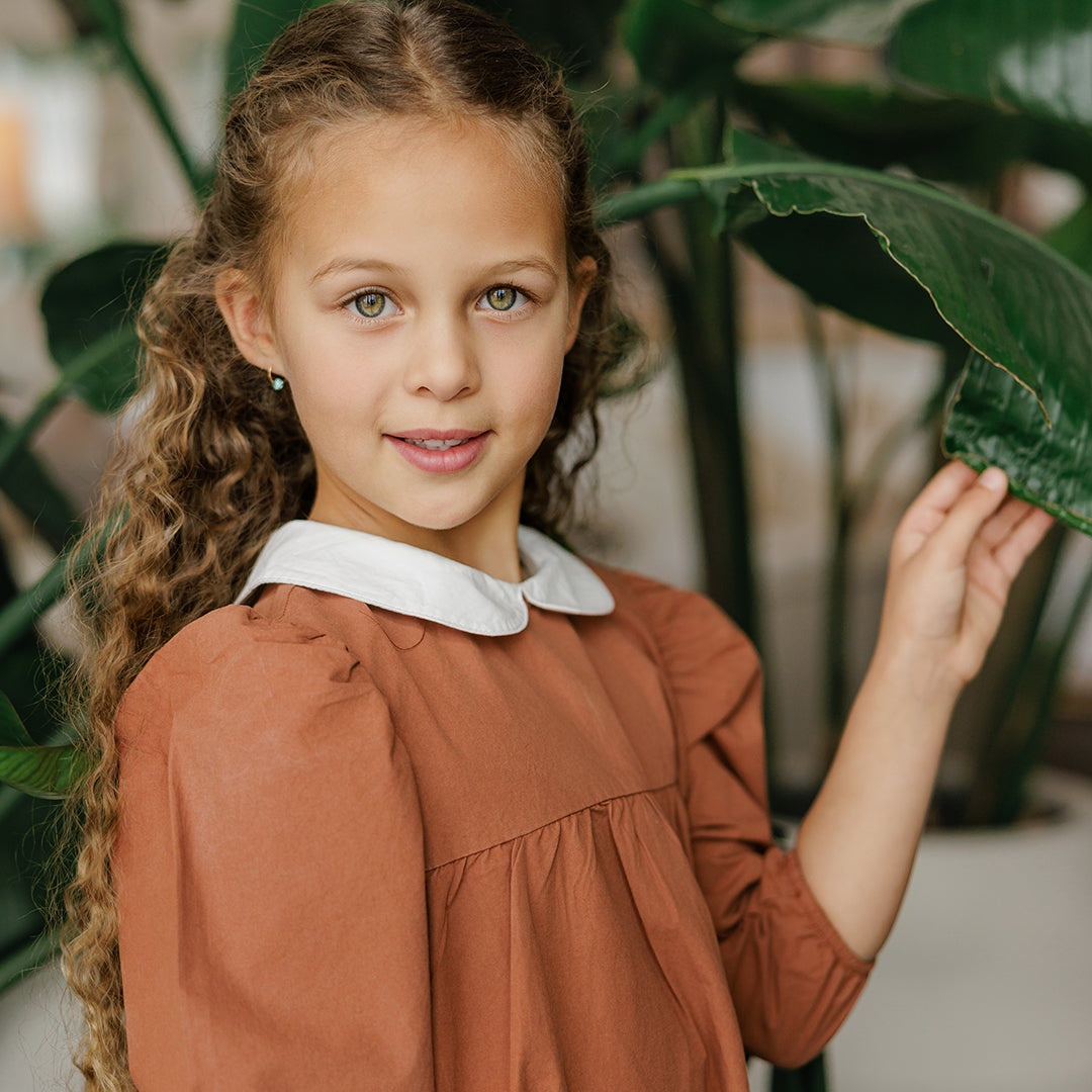 3/4 SLEEVES PETER PAN POPLIN MAXI