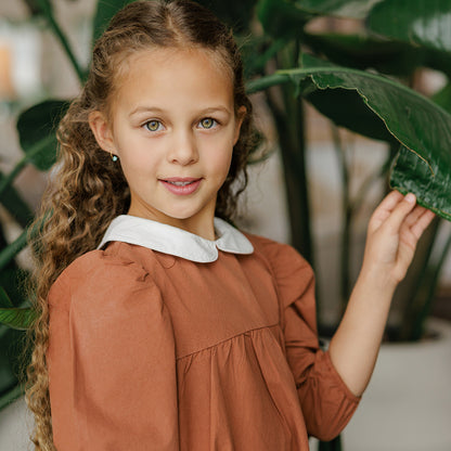 3/4 SLEEVES PETER PAN POPLIN MAXI