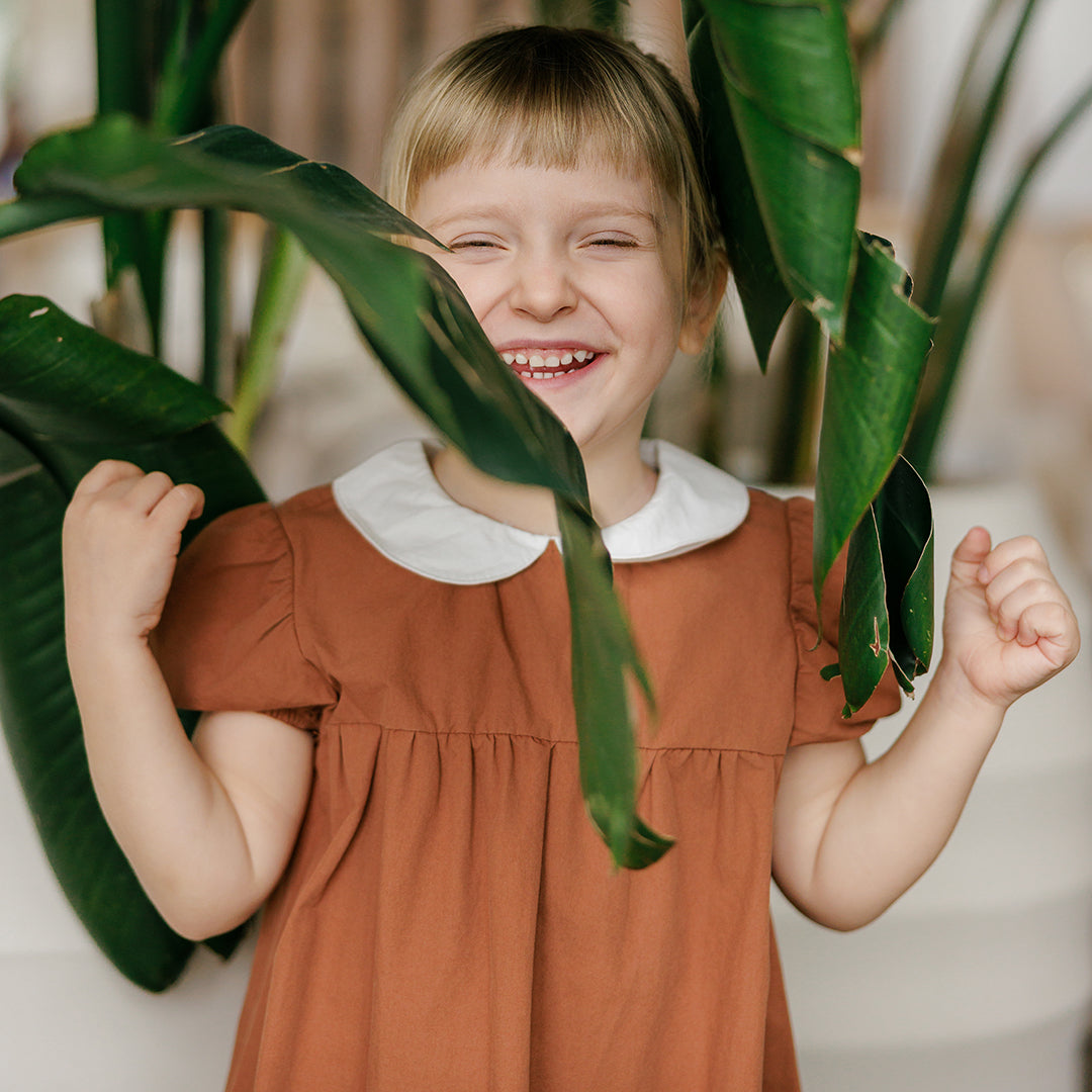 SHORT SLEEVES PETER PAN POPLIN MAXI