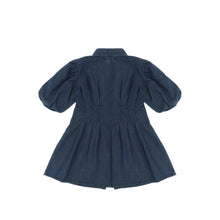Load image into Gallery viewer, 3/4 SLEEVES DENIM BUBBLE SLEEVE DRESS