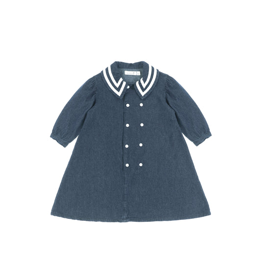 3/4 SLEEVES DENIM SAILOR DRESS