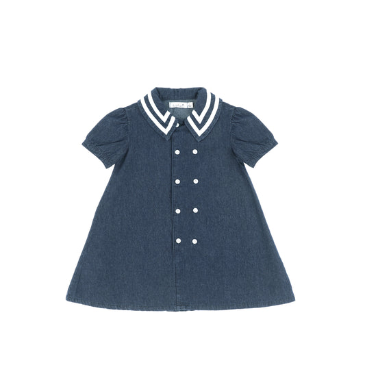 SHORT SLEEVES DENIM SAILOR DRESS