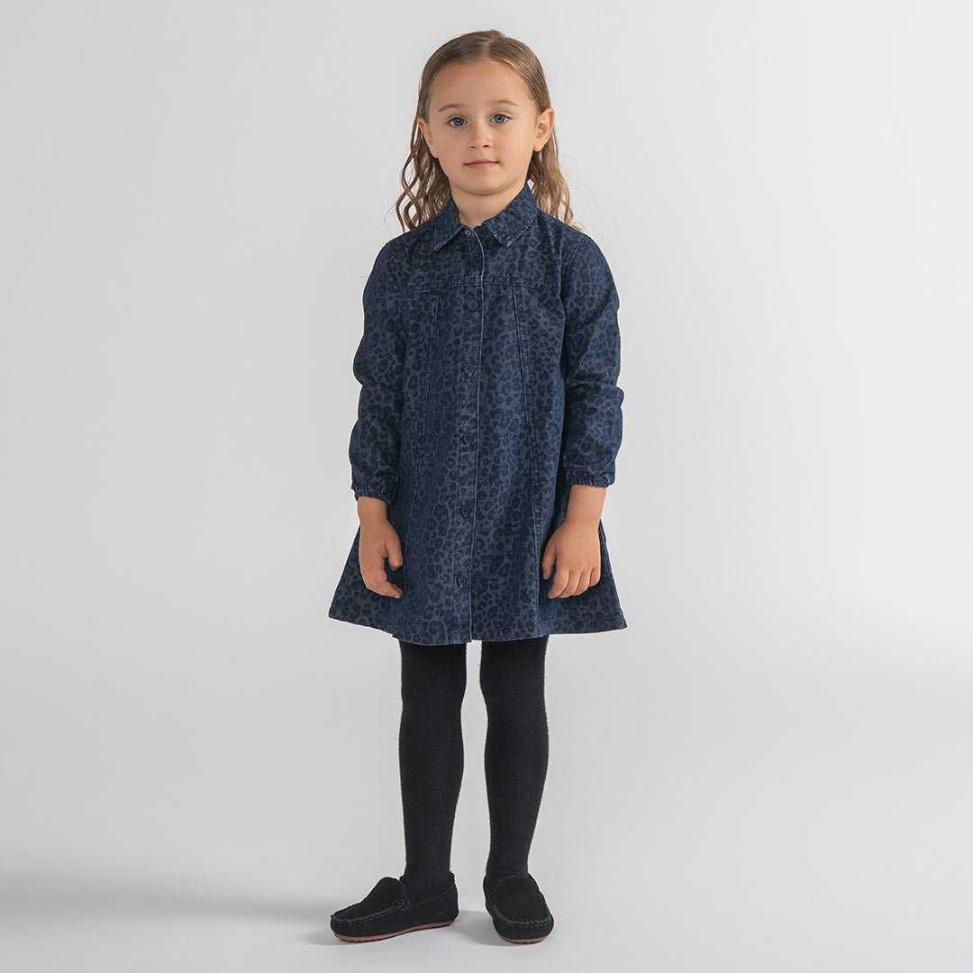 denim leopard dress Leopard Ruffle Denim Shirt Dress Extra large