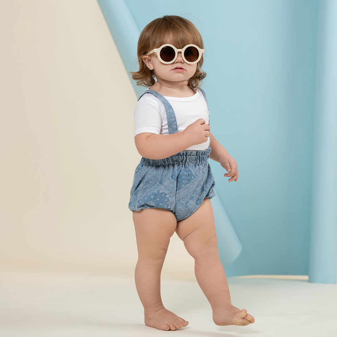 DENIM PAISLEY SUSPENDER BLOOMER