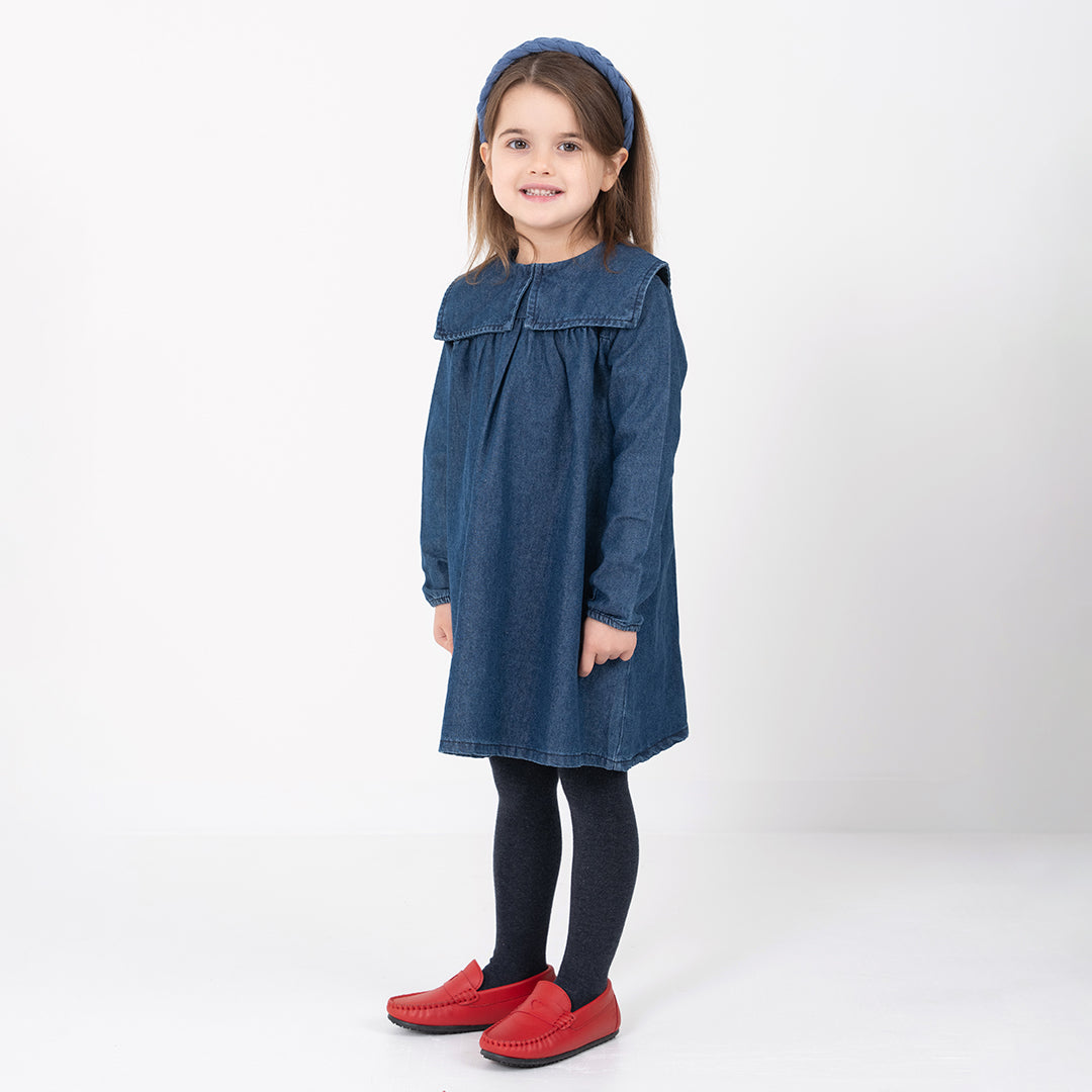 DENIM COLLAR DRESS