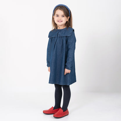 DENIM COLLAR DRESS