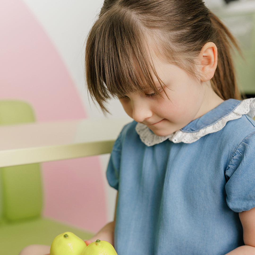 SHORT SLEEVES EYELET TRIM COLLAR DRESS
