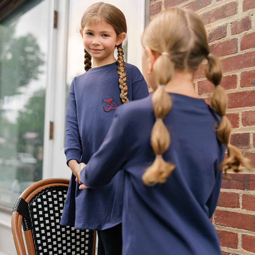 CHERRY APPLIQUE SWEATSHIRT