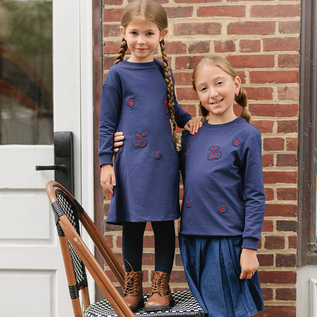 CHERRY APPLIQUE SWEATSHIRT