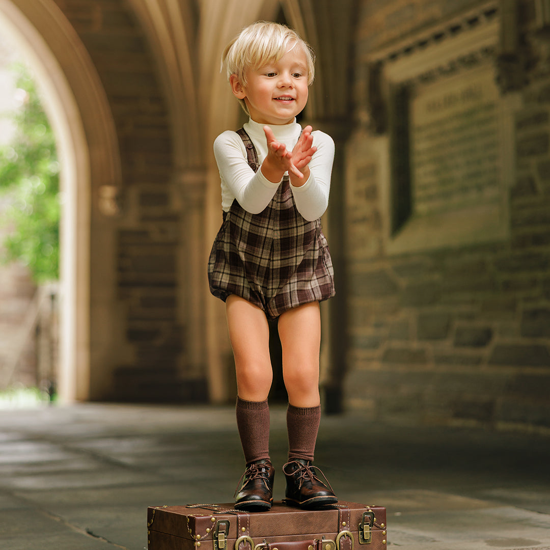 PLAID OVERALL ROMPER