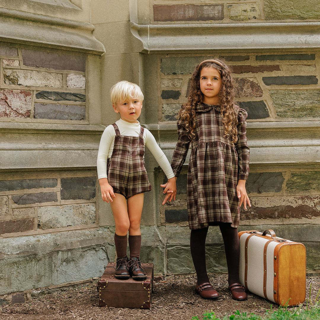PLAID OVERALL ROMPER