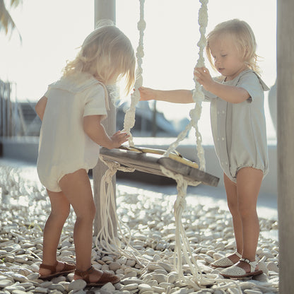 LINEN DOUBLE BUTTON ROMPER