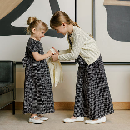 LONG SLEEVES PRINTED TIE MAXI